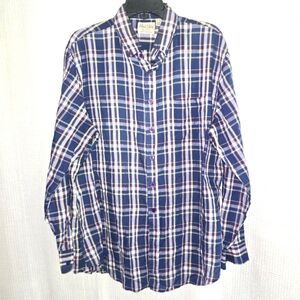 Men's Store Multicolored Plaid Shirt Sz XL 17-17.5 Button Down Long Sleeve